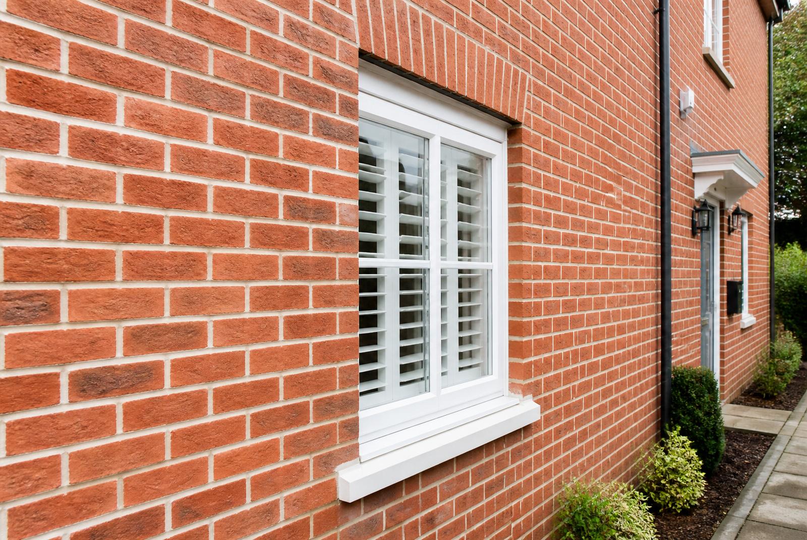Cleaned red brick exterior wall