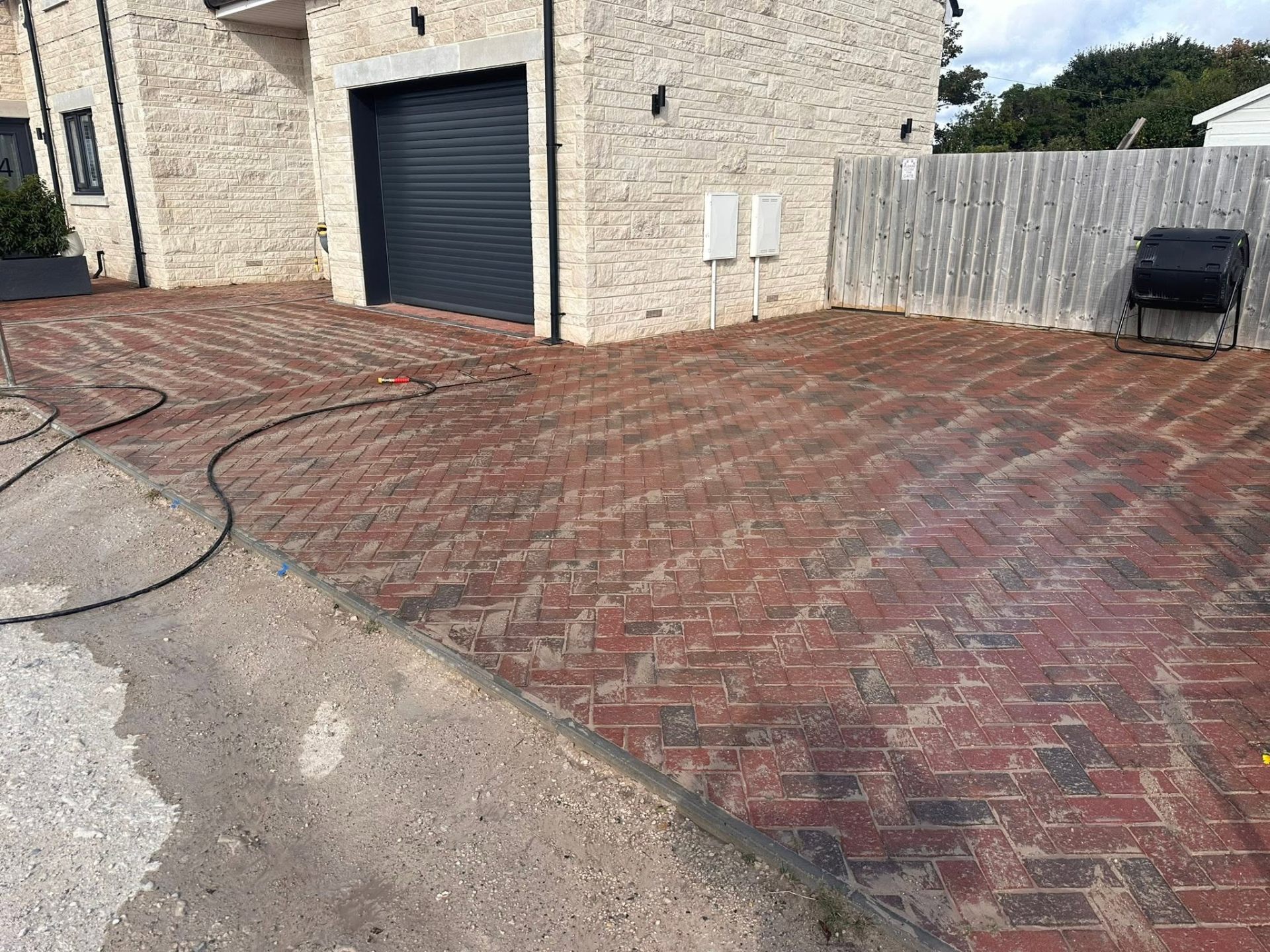 Before, Brindle block paving restoration, Driveway Cleaning, Dorset – Dorset Exterior Cleaning